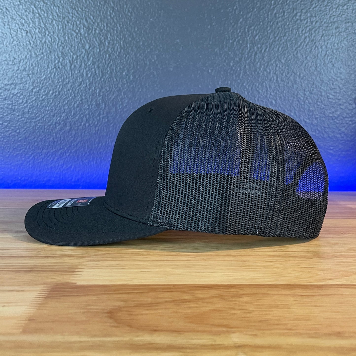 American Flag Man Of God Cross Christian SnapBack Trucker Hat Leather Patch
