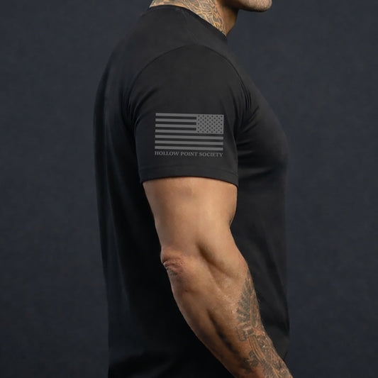HPS Everyday Classics American Flag Sleeve T-Shirt - Hollow Point Society - T-Shirt