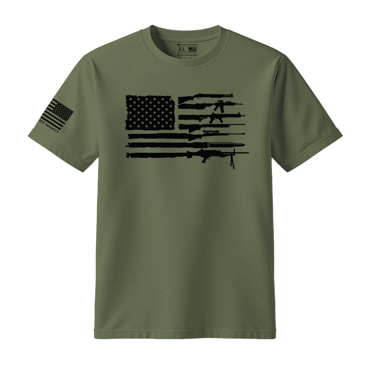 2A American Flag T-Shirt - Hollow Point Society - T-Shirt