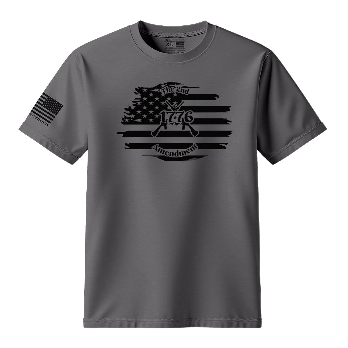 2nd Amendment 1776 American Flag T-Shirt - Hollow Point Society - T-Shirt