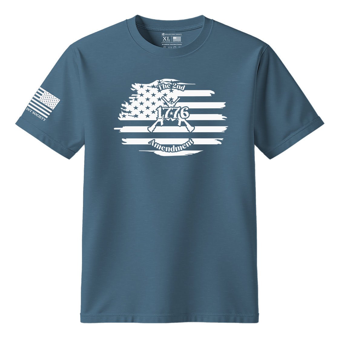 2nd Amendment 1776 American Flag T-Shirt - Hollow Point Society - T-Shirt