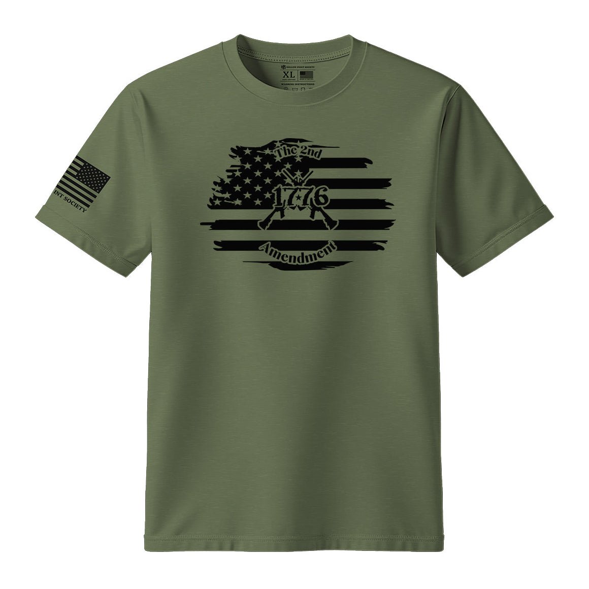 2nd Amendment 1776 American Flag T-Shirt - Hollow Point Society - T-Shirt