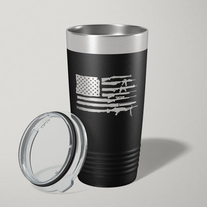 2nd Amendment American Flag 20oz Laser Engraved Tumbler Travel Mug Tumblers - VividEditions
