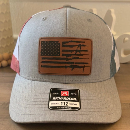 2nd Amendment Flag Leather Patch Hat Stars & Stripes Patch Hat - VividEditions