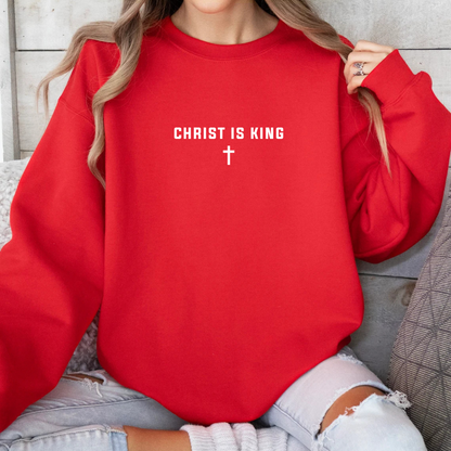 Christ is King Cross Christian Faith Gildan Jesus Sweatshirt
