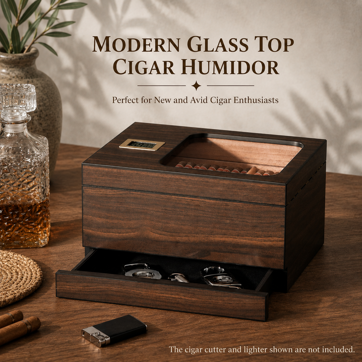 Custom Logo Cigar Humidor with Digital Hygrometer