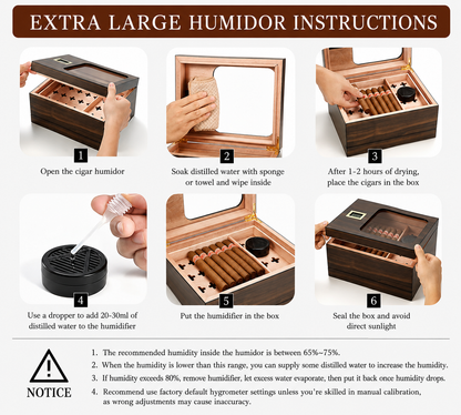 Custom Logo Cigar Humidor with Digital Hygrometer