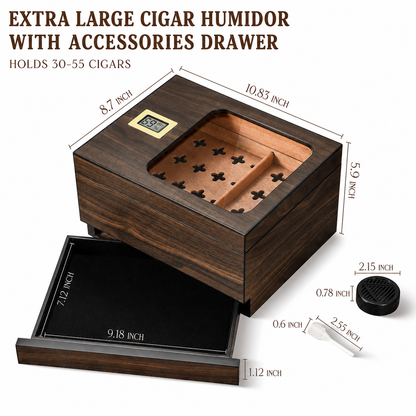 Custom Logo Cigar Humidor with Digital Hygrometer