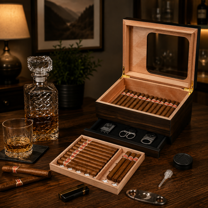 Custom Logo Cigar Humidor with Digital Hygrometer
