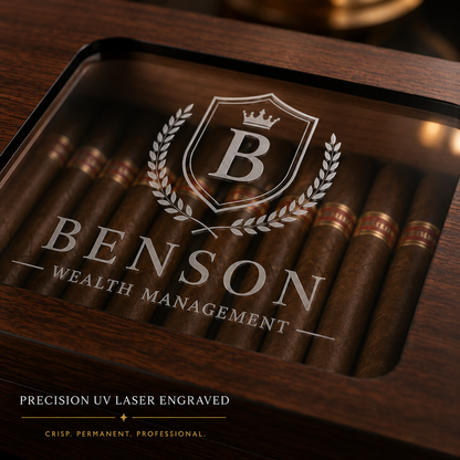 Custom Logo Cigar Humidor with Digital Hygrometer