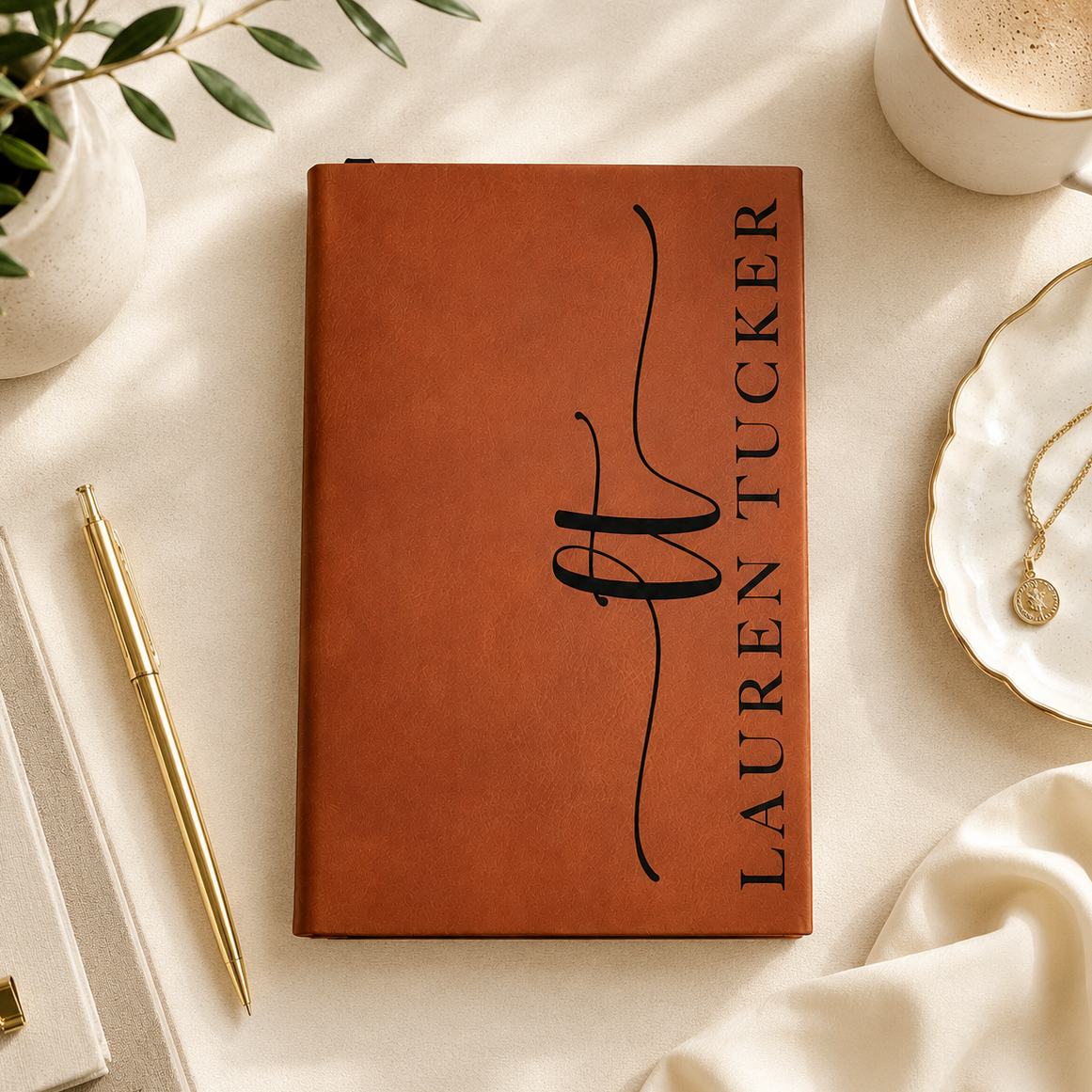 Personalized Engraved Leather Journal (more designs)