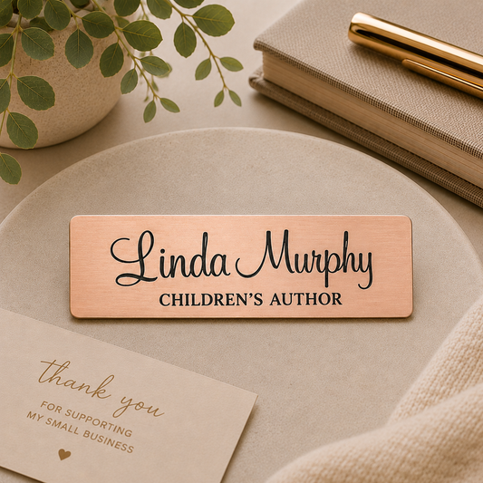 Custom Laser Engraved Rectangular Name Tag Badge - Magnetic