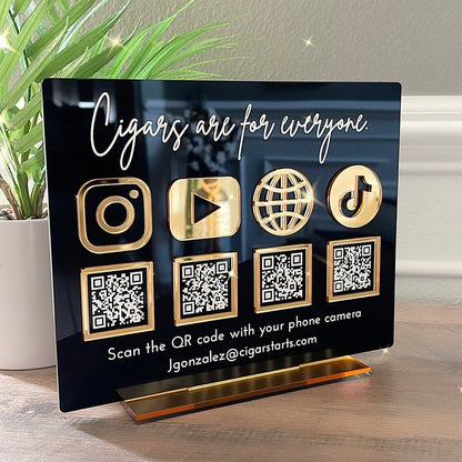 Multi (4) QR Code Business Social Media Sign