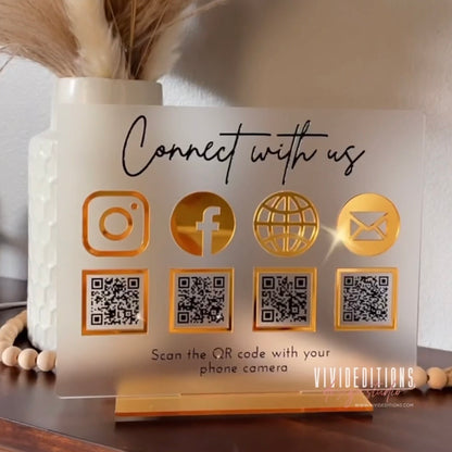 Multi (4) QR Code Business Social Media Sign