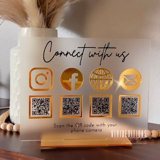 Multi (4) QR Code Business Social Media Sign