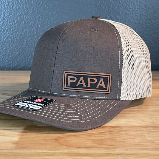 PAPA Side Leather Patch Hat Brown