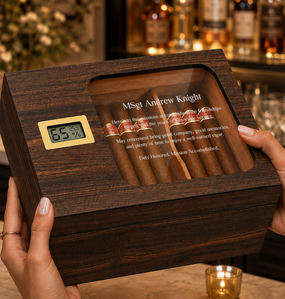 Custom Logo Cigar Humidor with Digital Hygrometer