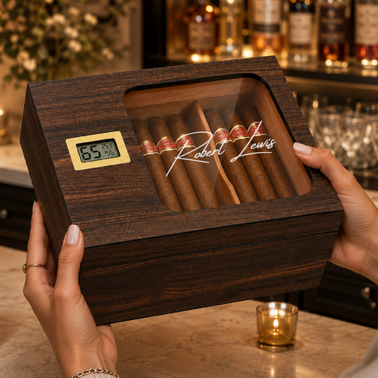 Personalized Signature Cigar Humidor | Engraved Cigar Box