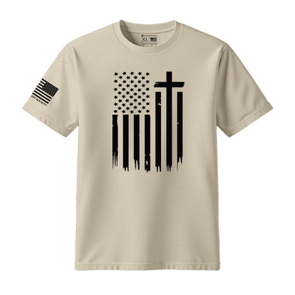 American Flag Cross T-Shirt - Hollow Point Society - T-Shirt