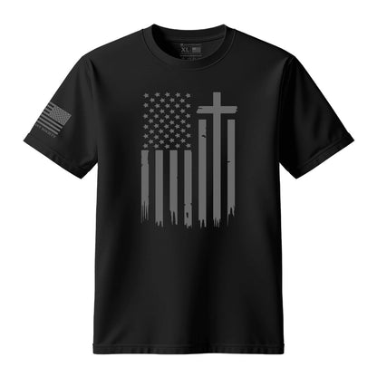 American Flag Cross T-Shirt - Hollow Point Society - T-Shirt