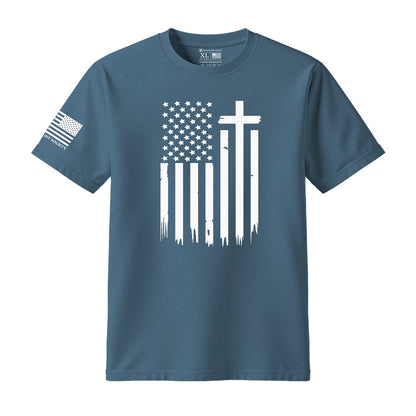 American Flag Cross T-Shirt - Hollow Point Society - T-Shirt