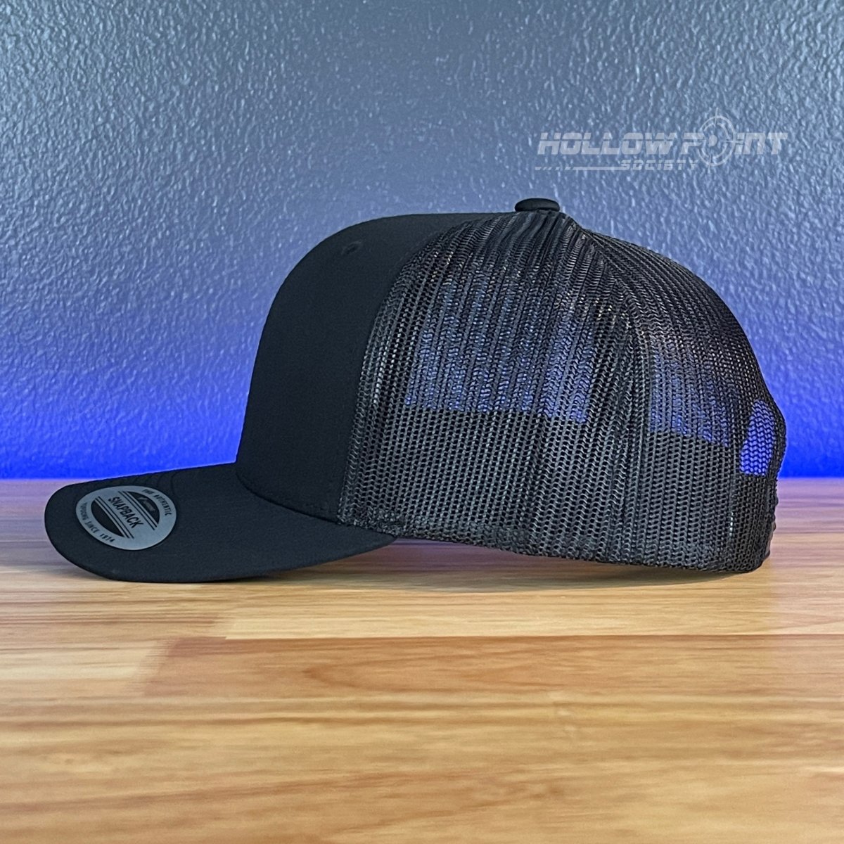 American Flag Patriotic SnapBack Trucker Hat Blk/Silv Leather Patch Black Patch Hat - VividEditions
