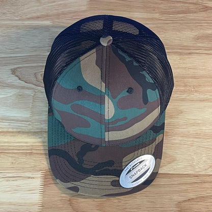 American Flag Patriotic SnapBack Trucker Patch Hat Camo/Black Patch Hat - VividEditions