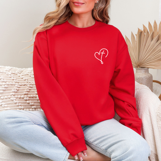 Christian Valentine’s Day Sweatshirt for Women, Heart and Cross Sweater, Faith-Based Gift