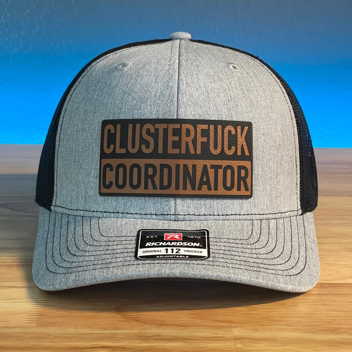 CLUSTERF*CK COORDINATOR Funny Leather Patch Hat Patch Hat