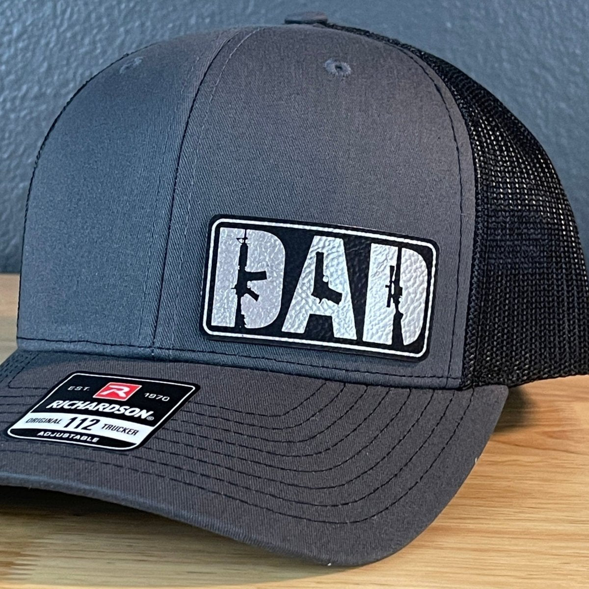 DAD 2A 2nd Amendment Patriotic Leather Patch Hat Blk/Silv Patch Hat