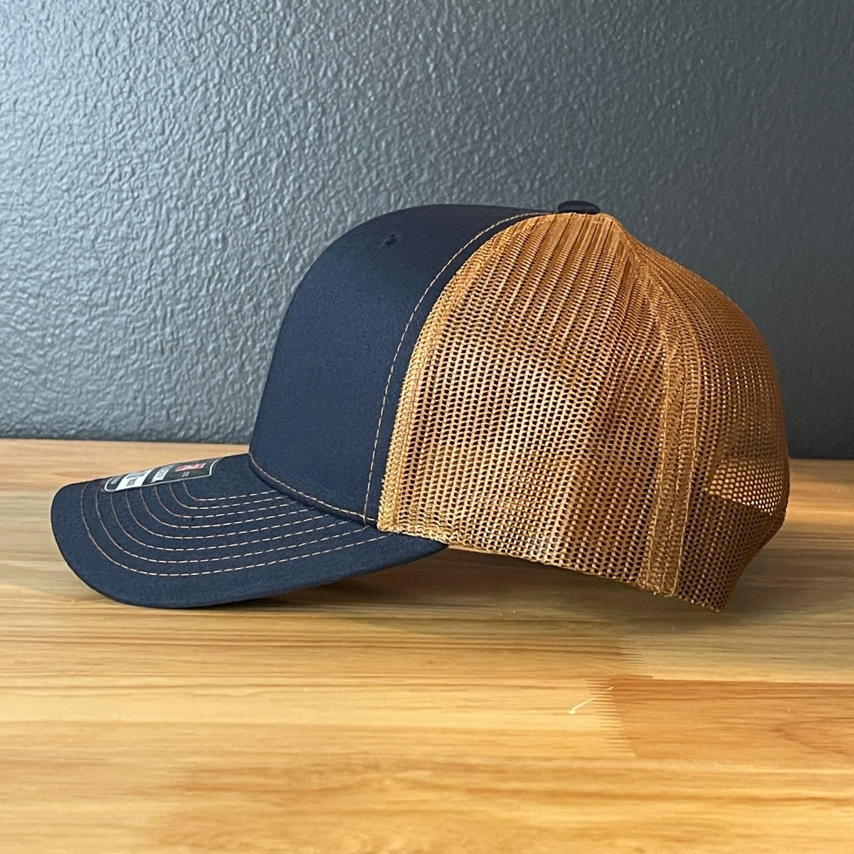 American Flag Man Of God Cross Christian SnapBack Trucker Hat Leather Patch