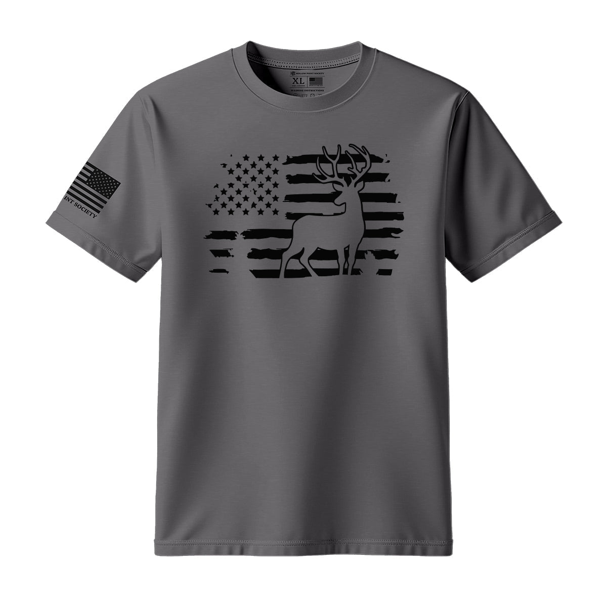 Deer Hunting American Flag T-Shirt - Hollow Point Society - T-Shirt