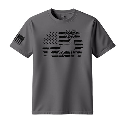 Deer Hunting American Flag T-Shirt - Hollow Point Society - T-Shirt