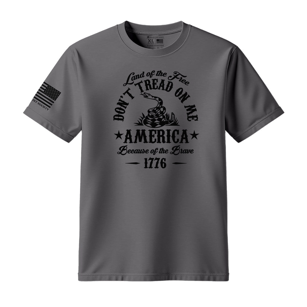 Don't Tread On Me Land Of The Free Gadsden T-Shirt - Hollow Point Society - T-Shirt