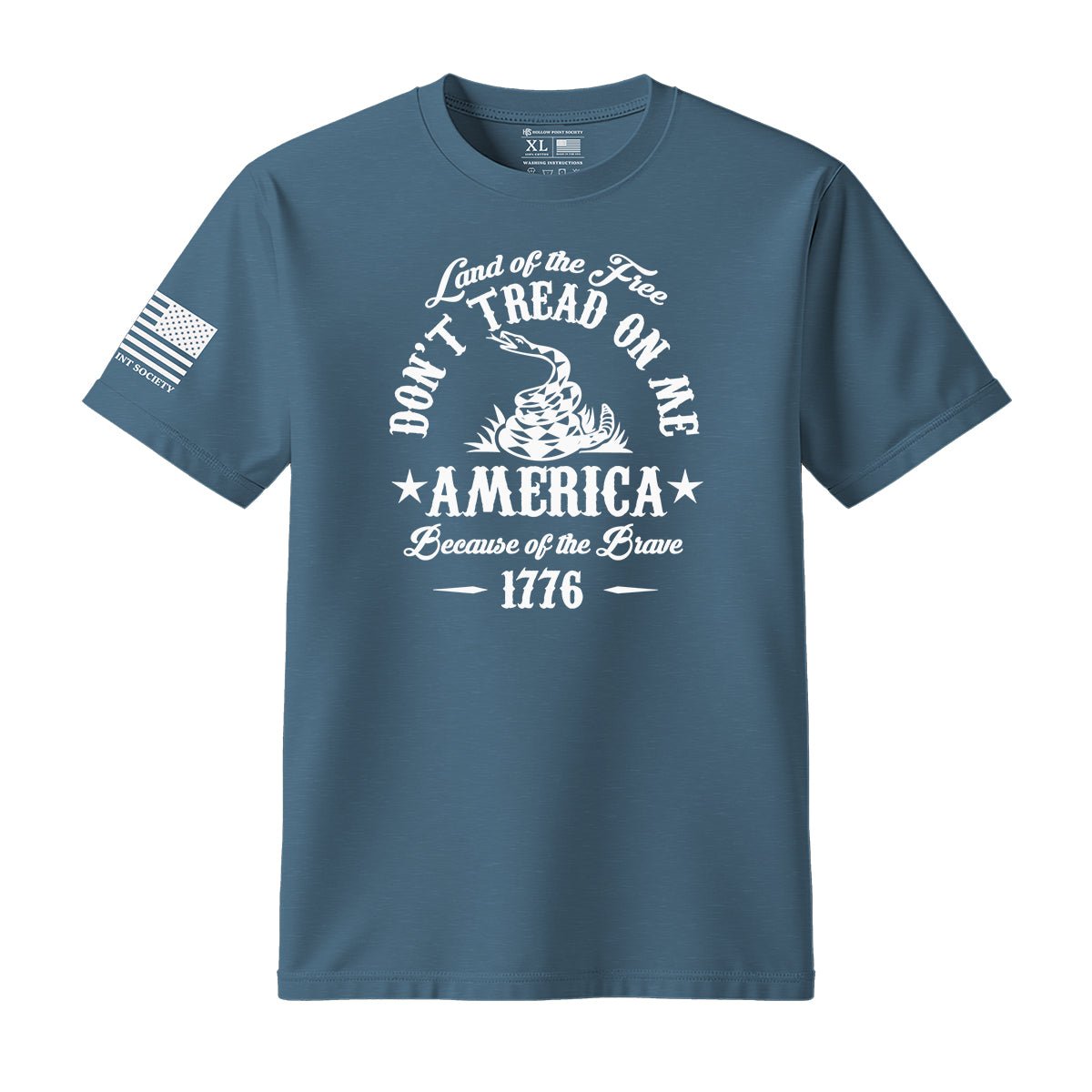Don't Tread On Me Land Of The Free Gadsden T-Shirt - Hollow Point Society - T-Shirt