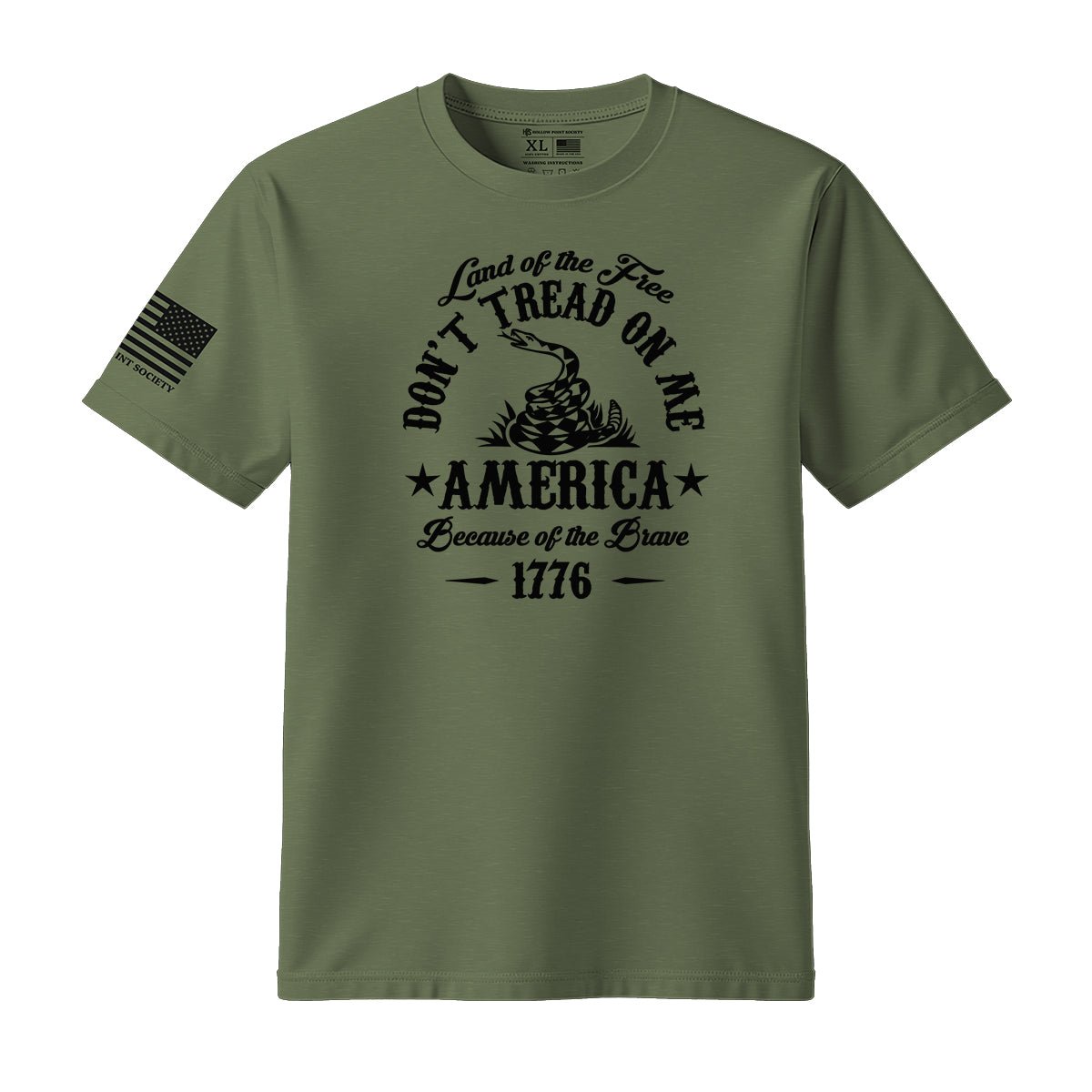 Don't Tread On Me Land Of The Free Gadsden T-Shirt - Hollow Point Society - T-Shirt