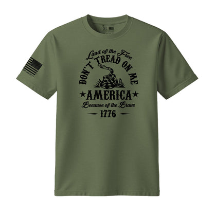 Don't Tread On Me Land Of The Free Gadsden T-Shirt - Hollow Point Society - T-Shirt