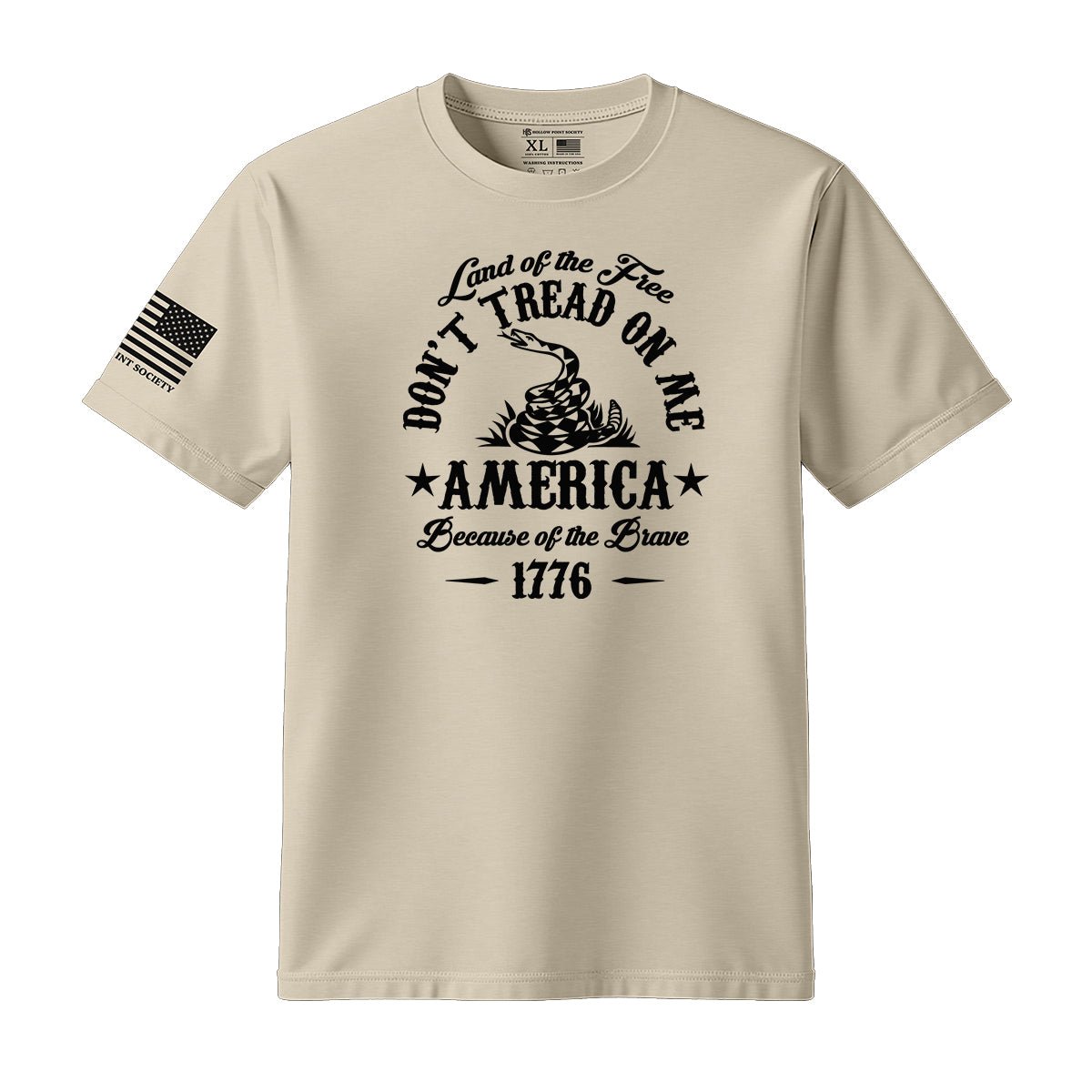 Don't Tread On Me Land Of The Free Gadsden T-Shirt - Hollow Point Society - T-Shirt