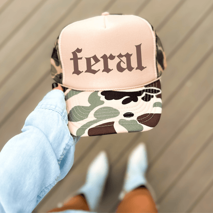 Feral Funny Classic Foam Camo Trucker Hat Trucker Hat