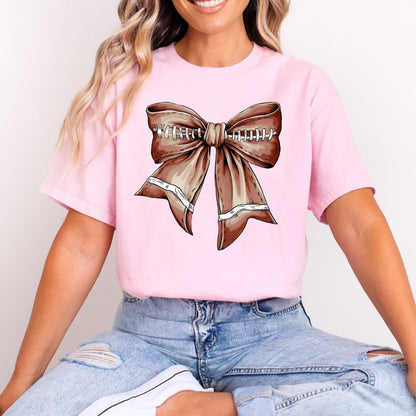 Football Bow Shirt Coquette Tee (4 colors) T-Shirt