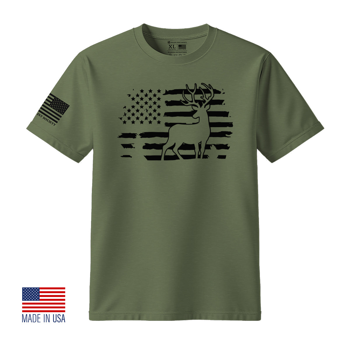 Deer Hunting American Flag T-Shirt