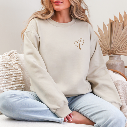 Christian Valentine’s Day Sweatshirt for Women, Heart and Cross Sweater, Faith-Based Gift