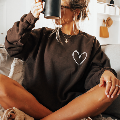 Valentine’s Day Sweatshirt for Women, Simple Heart Sweater