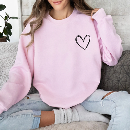 Valentine’s Day Sweatshirt for Women, Simple Heart Sweater