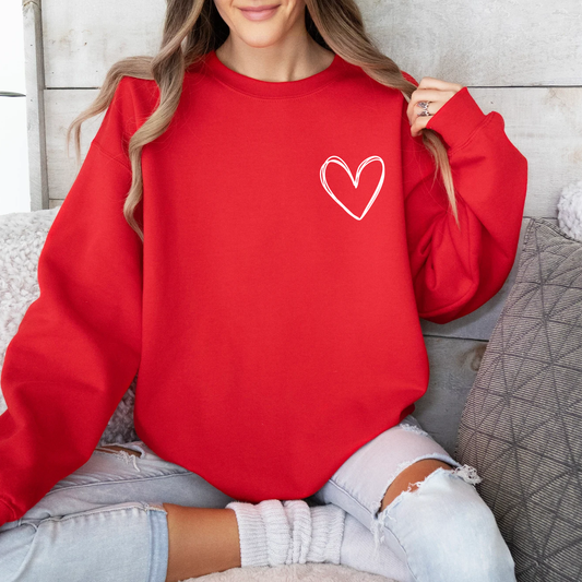Valentine’s Day Sweatshirt for Women, Simple Heart Sweater