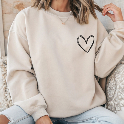 Valentine’s Day Sweatshirt for Women, Simple Heart Sweater