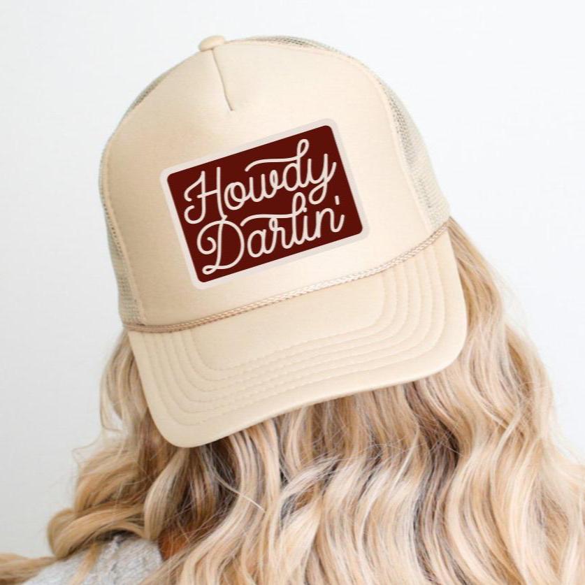Howdy Darlin' Country Classic Foam Trucker Hat Khaki Trucker Hat