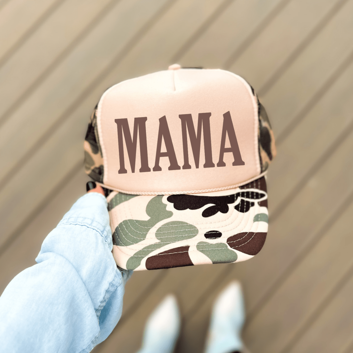 MAMA Classic Tan Camo Foam Women's Trucker Hat Trucker Hat
