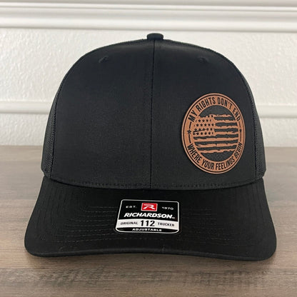 My Rights Don't End Where Your Feelings Begin Side Leather Patch Hat Black Patch Hat - VividEditions