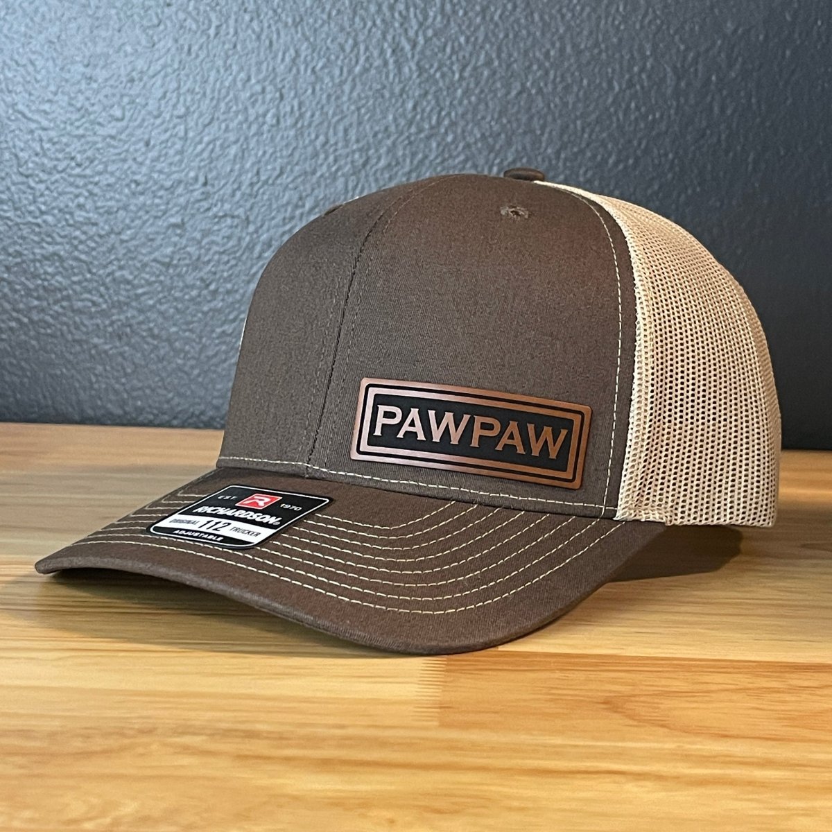 PAWPAW Side Leather Patch Hat Brown Patch Hat